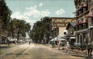 WESTFIELD MA Elm Street Scene c1910 Postcard