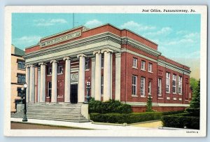 Punxsutawney Pennsylvania PA Postcard Post Office Building Exterior 1930 Antique