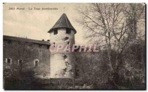 Old Postcard Morat Tower bombed