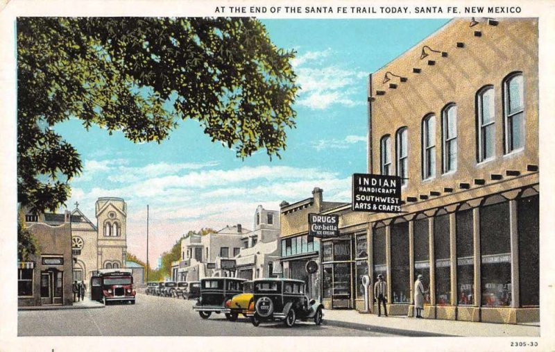 Santa Fe New Mexico Business Center Vintage Postcard AA8418