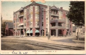 Hand Colored Postcard Hotel Gratiot in Dunkirk, New York~2564