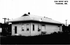 Trumann Arkansas 1973 St Louis Southwestern train depot real photo pc (Y5013)