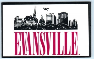 EVANSVILLE, Indiana IN ~ CITY SKYLINE Chamber of Commerce 1989 Postcard