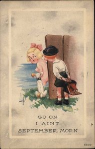 Children Comic Peeping Tom Boy with Camera Girl Changing c1910s Postcard