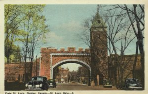 Vintage Postcard 1920's Porte St. Louis Entrance Gate Quebec Canada CAN