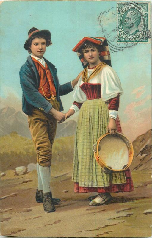 Italian folk costumes 1900s chromo postcards lot Italy