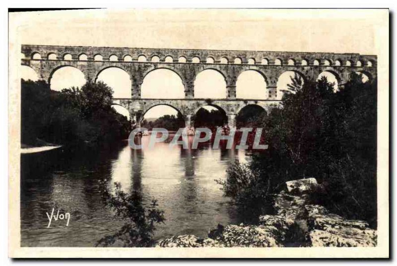 Postcard Old La Douce France surroundings Nimes Gard The Pont du Gard