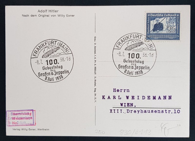 German Empire Third 3rd Reich Propaganda - Hitler Artists Drawing Willie Exner