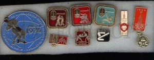 000126 WRESTLING set 9 russian different pins #126