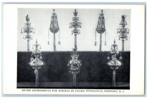 c1920's Silver Adornments For Scrolls In Touro Synagogue Newport RI Postcard