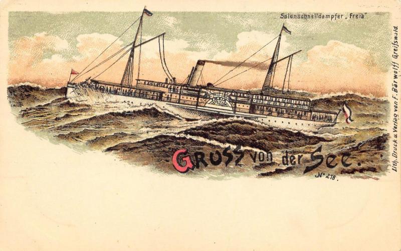 Gruss von der See Ship Pioneer Postcard