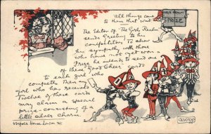 Fantasy Advertising Imps Elves Girls Realm Magazine? Contest c1910 Postcard