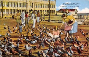 Feeding The Pigeons Boardwalk, Atlantic City, New Jersey, USA Pigeon unused 