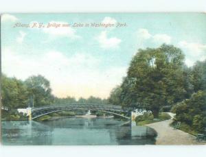 Unused Pre-1907 BRIDGE AT WASHINGTON PARK Albany New York NY n5242