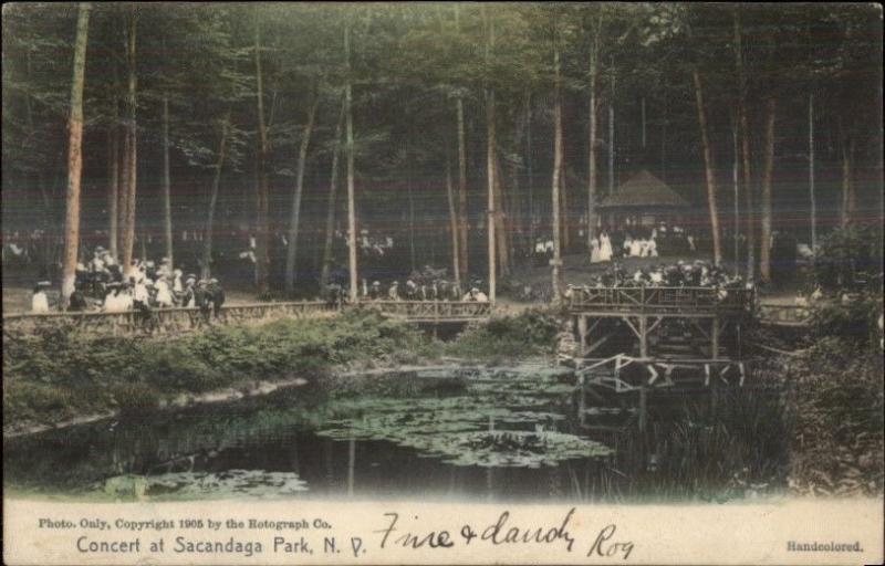 Sacandaga Park NY Concert c1910 Postcard