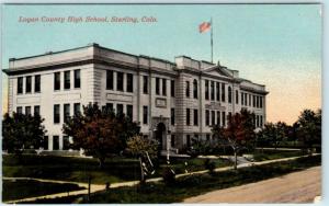 STERLING, Colorado CO   LOGAN COUNTY HIGH SCHOOL  1918   Postcard