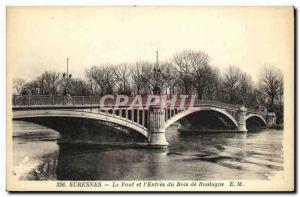 Old Postcard suresnes Bridge and the Bois de Boulogne Entree