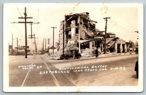 RPPC  Earthquake  Long Beach  California  Continental  Bakery  Postcard