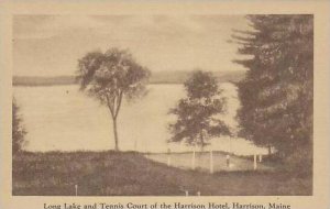 Maine Harrison Long Lake And Tennis Court Of The Harrison Hotel Artvue