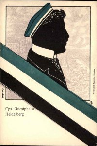 Heidelberg Germany Corps Cps Guestphalia Silhouette Student & Colors Postcard