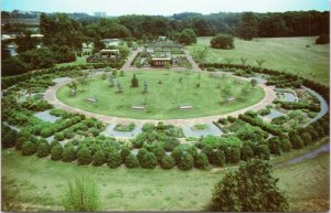 postcard Washington DC - National Arboretum aerial view of Herb Garden