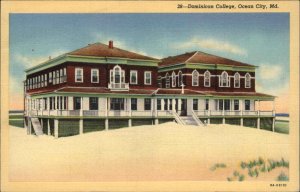 Ocean City Maryland MD Dominican College Linen Vintage Postcard