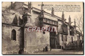 Old Postcard Tarascon Facade of the Church Ste Marthe