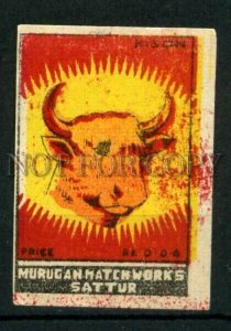 500411 INDIA COW Sattur Vintage match label