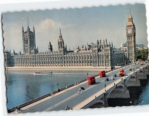 Postcard Houses Of Parliament And Westminster Bridge, London, England