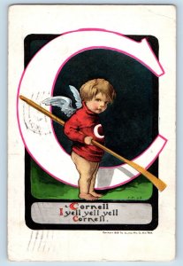 Newburyport Massachusetts MA Postcard Cornell Angel Large Letter 1910 Antique