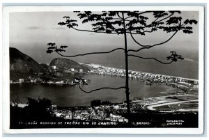 1959 Lagoa Rodrigo De Freitas Rio De Janeiro Brazil RPPC Photo Postcard