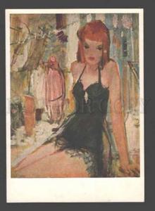 3090725 Young CIRCUS Dancer in Black by HELLER Old Color PC