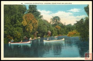 Canoeing on Beautiful Lagoons, Cedar Point on Lake Erie, Ohio