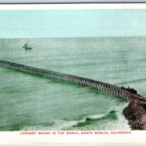 c1900s UDB Santa Monica, CA Longest Wharf in the World Charlton & Co UNP PC A243