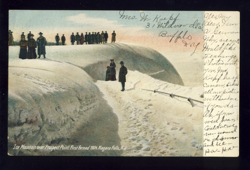Niagara Falls, New York/NY Postcard, Ice Mountain Over Prospect Point, 1907!