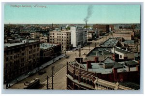 c1905 Aerial View Portage Avenue Winnipeg Manitoba Canada Unposted Postcard