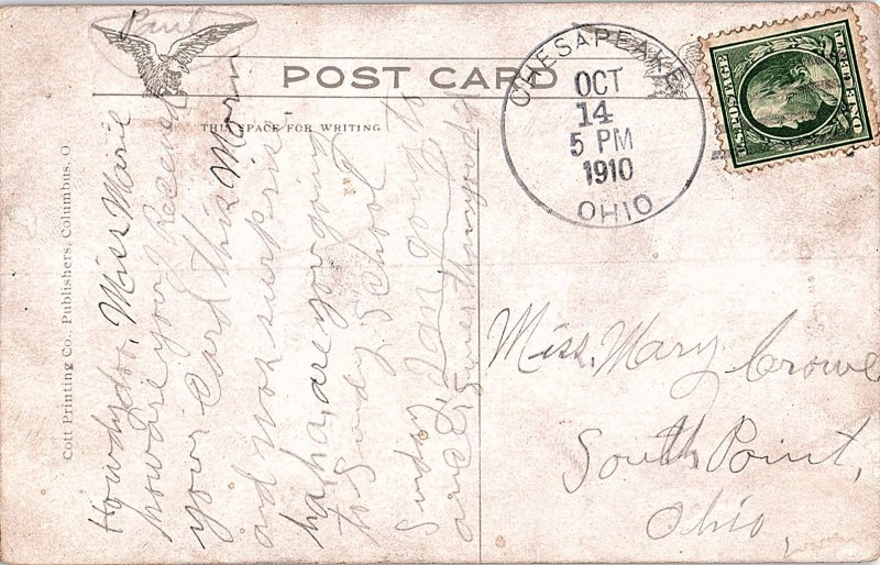 Postcard DAM SCENE Columbus Ohio OH AI4303