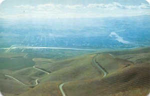 LEWISTON HILL, Idaho ID   ROAD & CITY Bird's Eye View  NEZ PERCE COUNTY Postcard