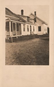 Vintage Postcard 1910's View From Outside Entrance of Old Beautiful House