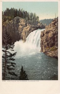 Upper Falls Waterfalls Yellowstone National Park Wyoming Detroit Pub postcard