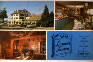 1959 Old Cars At Lamie's Restaurant - Hampton New Hampshire NH Postcard y2986