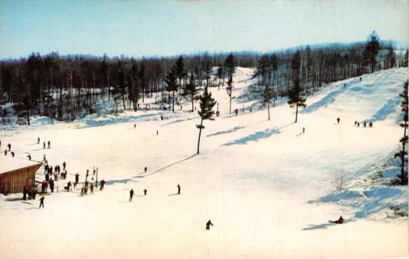 CABLE WISCONSIN MOUNT TELEMARK SKI AREA~BEGINNERS HILL~POSTCARD 1959