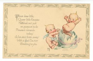 Kewpies by Rose O'Neill. Pub. By Gibson Art . Easter- Hatched