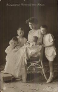 Germany - Kronprinzessin Cecilie & Children c1910 Real Photo Postcard
