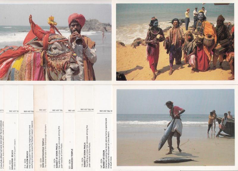 Lot 11 postcards all GOA India scenes & types