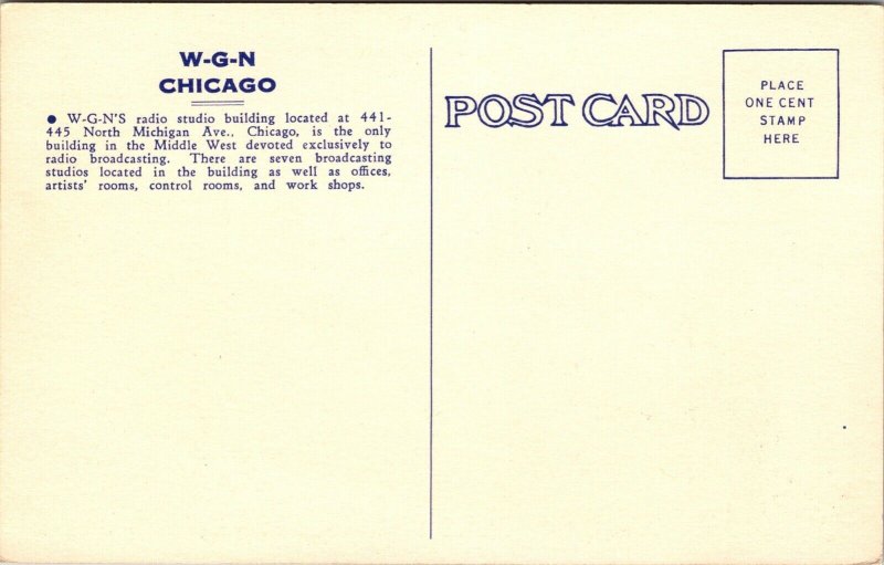 Three Postcards The WGN Studios and Radio Station in Chicago, Illinois~138463