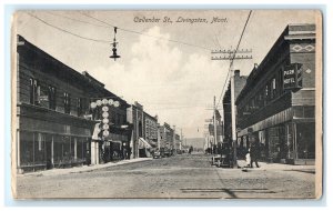 Callender Street View Scene Livingston MT Montana Signs Postcard (CP2)