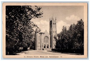 Moose Jaw Saskatchewan Canada Postcard St. Andrew's Church 1940 Vintage