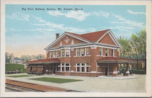 Postcard Big Four Railway Station Mt Carmel IL