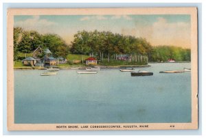 1941 North Shore Lake Cobbosseecontee Augusta Maine ME Brewer ME Postcard